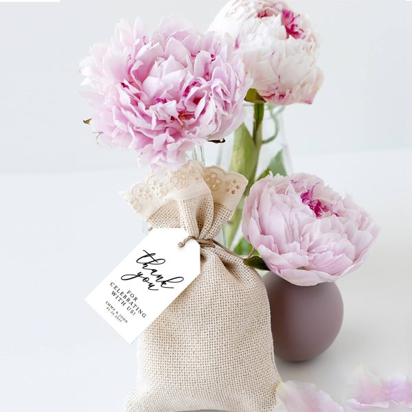Custom Thank You for Celebrating with Us Wedding Favor Tags with Bakers Twine, 2 x 3.75-Inches Online - Image 4