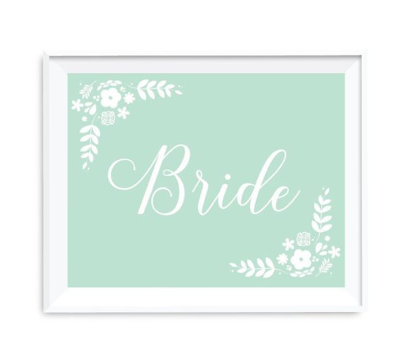 Floral Mint Green Wedding Party Signs Discount - Image 2