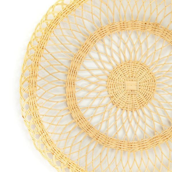 Set of 3 Boho Rattan Woven Wall Decor Natural Bamboo, Wedding Woven Wicker Decoration Online Sale - Image 2
