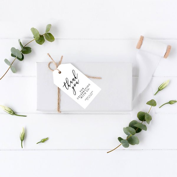 Custom Thank You for Celebrating with Us Wedding Favor Tags with Bakers Twine, 2 x 3.75-Inches Online - Image 3