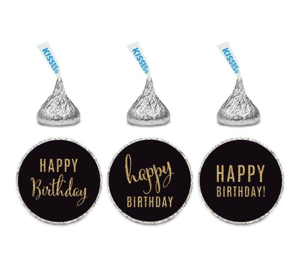Gold Glitter Happy Birthday Hershey s Kisses Stickers Online Hot Sale - Image 5