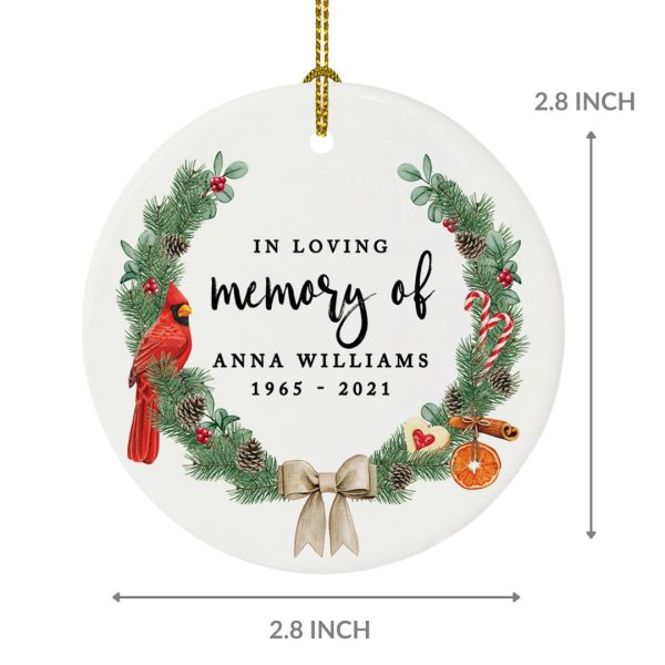 Bulk Custom In Loving Memory Round Porcelain Ornament, Loss Of Loved One Bereavement Sympathy on Sale - Image 3