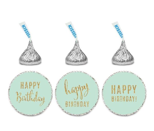 Gold Glitter Happy Birthday Hershey s Kisses Stickers Online Hot Sale - Image 3