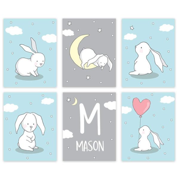 Personalized Bunny Rabbit Nursery Room Hanging Wall Art Online - Image 4