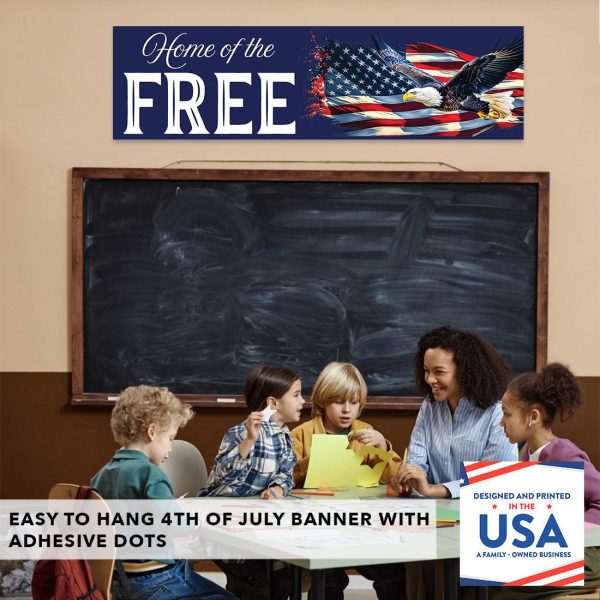 4th of July Decorations: Indoor & Outdoor Patriotic Banners, Set of 2 Supply - Image 5