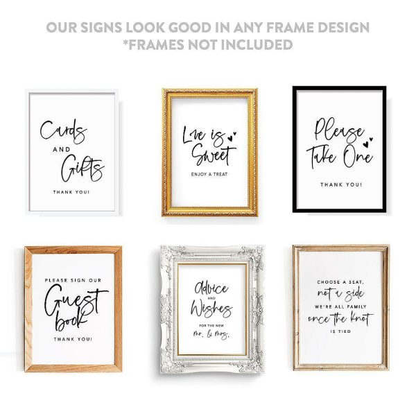 Wedding Signs Bundle Set for Ceremony, Reception Decor Signage, 8.5 x 11  Online Sale - Image 3
