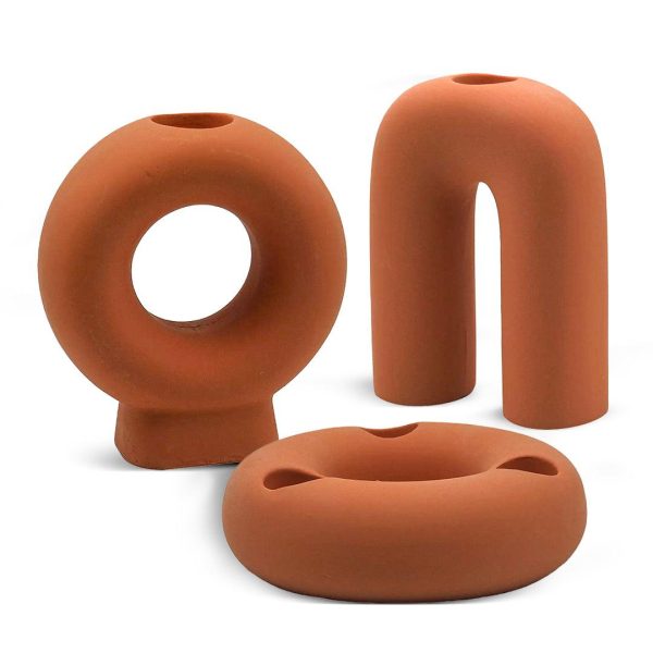 Set of 3 Modern Abstract Taper Candle Holder Set For Cheap