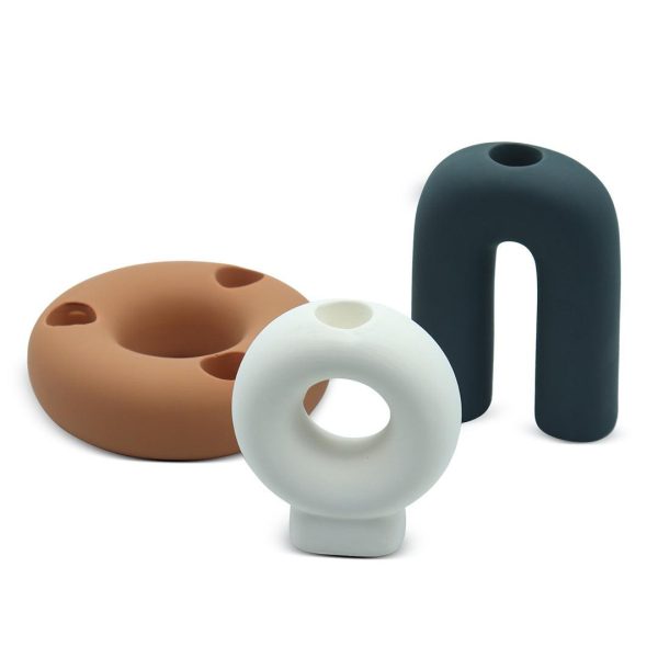 Set of 3 Modern Abstract Taper Candle Holder Set For Cheap - Image 5