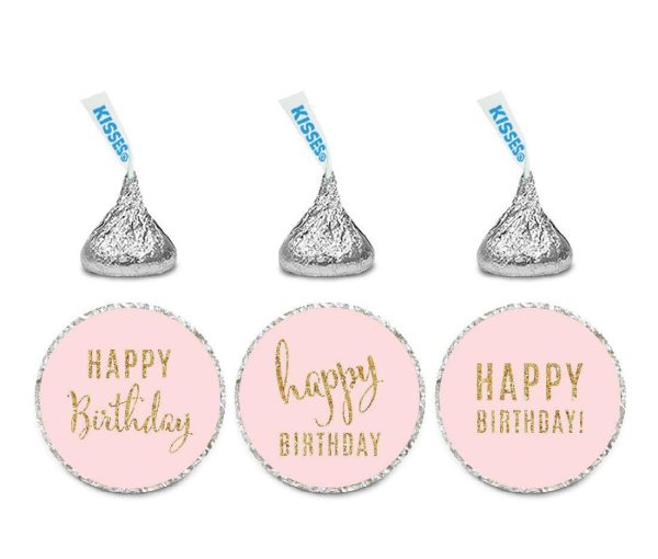 Gold Glitter Happy Birthday Hershey s Kisses Stickers Online Hot Sale - Image 2