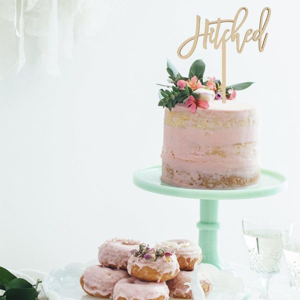 Hitched Laser Cut Wood Cake Topper Supply - Image 2