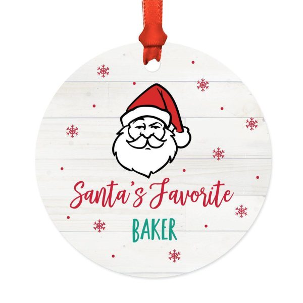 Santa s Favorite Restaurant Round Metal Ornament Collection Online