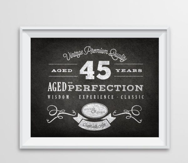 Chalkboard Birthday Art Signs, Vintage Years Birthday Gift & Party Decor Cheap - Image 5
