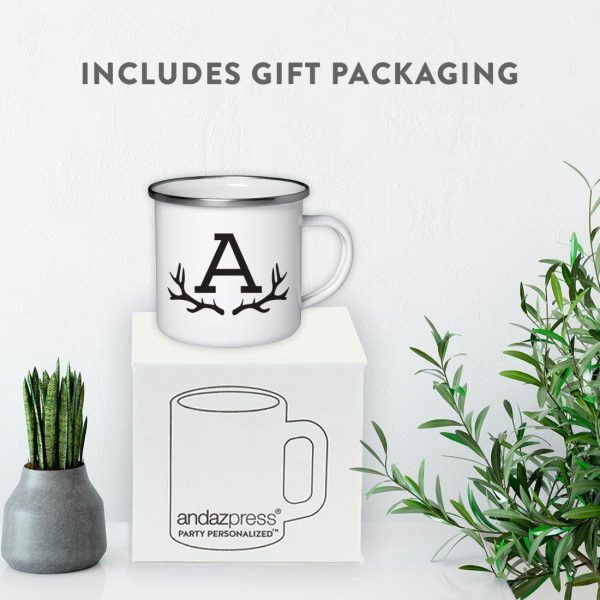Andaz Press 11oz Deer Antler Monogram Campfire Coffee Mug on Sale - Image 3