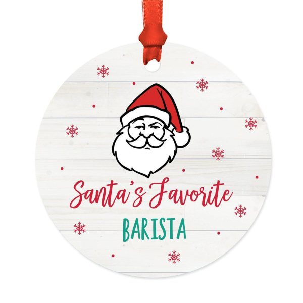 Santa s Favorite Restaurant Round Metal Ornament Collection Online - Image 5
