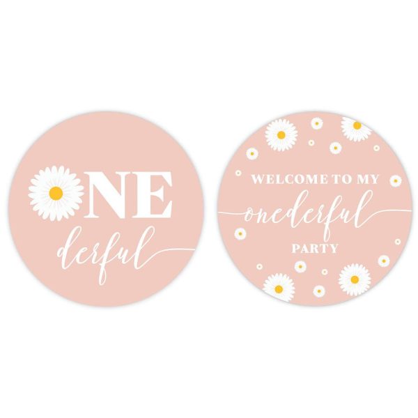 1st Birthday Party Round Cupcake Toppers DIY Favors Kit, For Kids Party Decor Online now