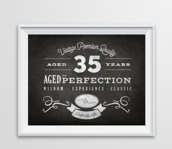 Chalkboard Birthday Art Signs, Vintage Years Birthday Gift & Party Decor Cheap - Image 4