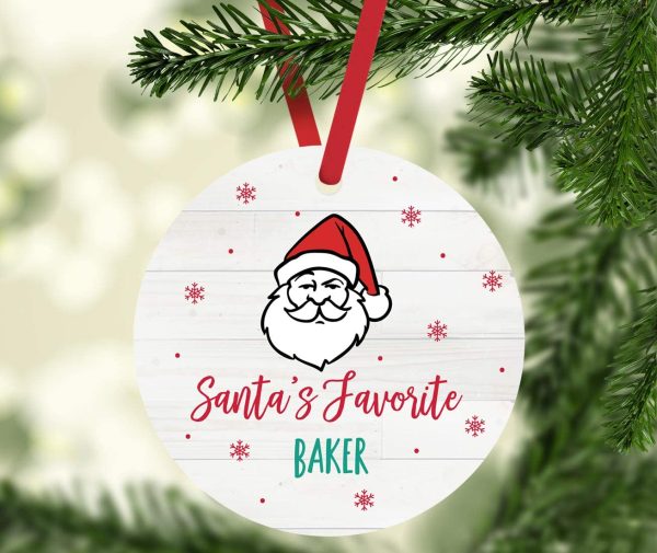 Santa s Favorite Restaurant Round Metal Ornament Collection Online - Image 2
